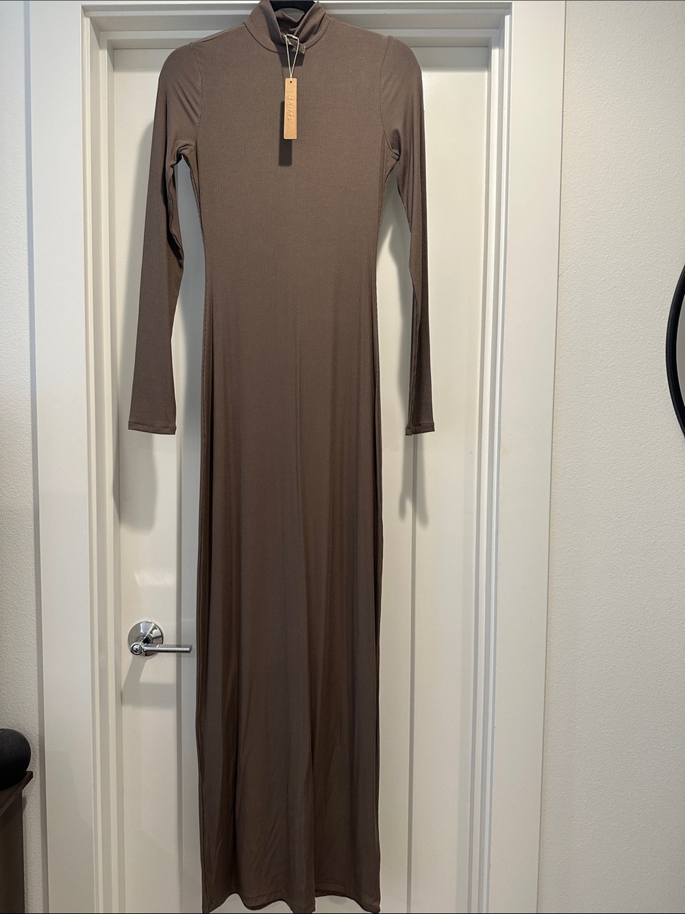 SKIMS Brown Long-Sleeve Maxi Dress
